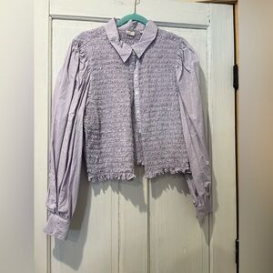Levi's Light Purple Smocked Blouse